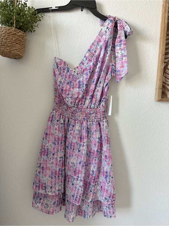 Dresses & Skirts - One-Shoulder Pink Floral Tie-Shoulder Dress
